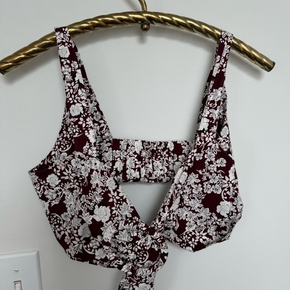 Zara  floral tie up bralette/crop top S - Picture 3 of 5